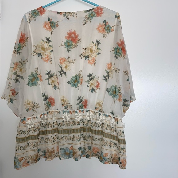 Farm Rio for Anthropologie Flutter Sleeve Blouse - Picture 5 of 5